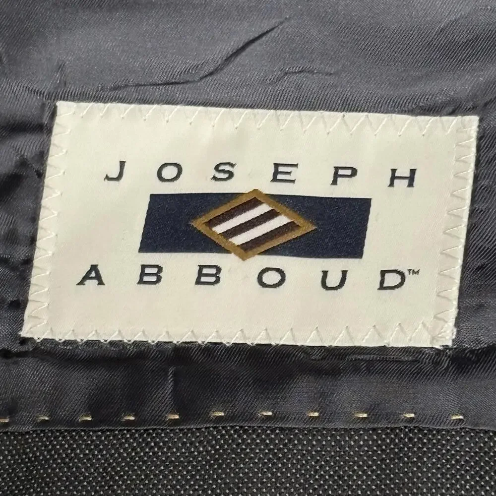 Joseph Abboud Blazer Mens 46L Black Wool Slim Fit Super 100s Jacket